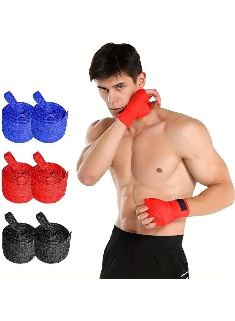 ضمادات اليد للملاكمة من لايت فايتر، ضمادات يد شبه مرنة متعددة الأطوال مع حلقة للإبهام، ضمادات يد مرنة رائعة للرجال والنساء (عبوة من قطعتين) - Image 1